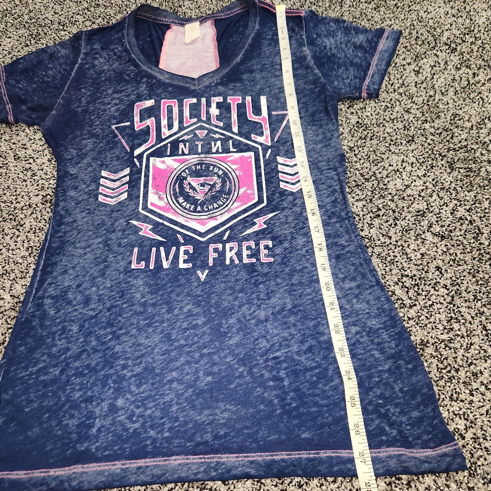 Society V Neck Women's Medium Lightweight, Sheer, See Through, 90s 2000s Y2k - Picture 5 of 9